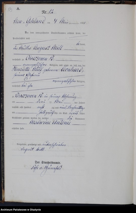 image.from.unit.number "Geburts-Haupt-Register Nr 1 - 43"