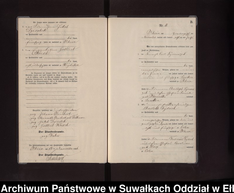 image.from.unit.number "Heiraths-Neben-Register des Preussischen Standes-Amtes Rhein Kreis Loetzen"