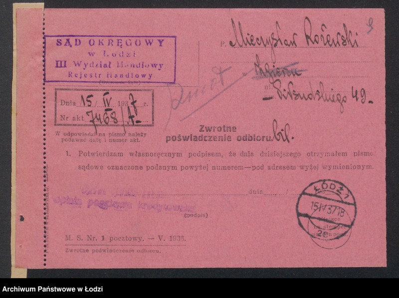 Obraz 11 z jednostki "Mieczysław Różewski- sprzedaż węgla"