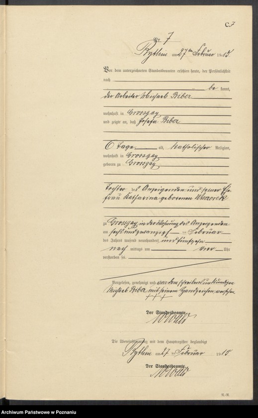 Obraz 9 z jednostki "Sterbe-Neben-Register"