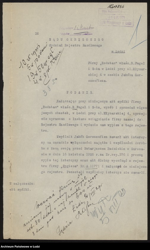 Obraz 3 z jednostki "Rywka Fogel i s-ka „Reduton” – wyrób i sprzedaż wigoniowych chustek"