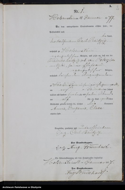 Obraz z jednostki "Geburts-Neben-Register Nr 1 - 88"