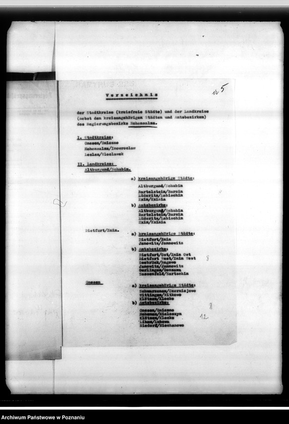 Obraz 9 z jednostki "Verzeichnis von Amtsbezirken"