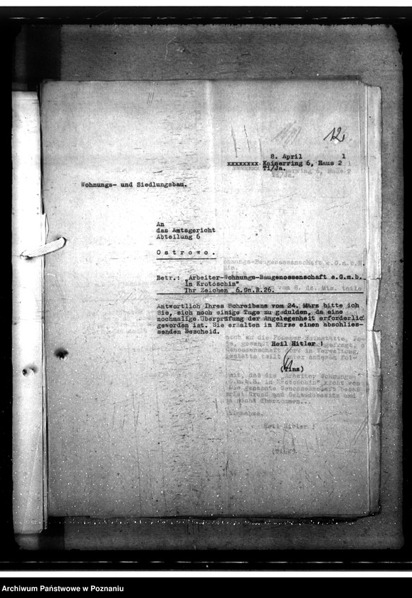 Obraz 16 z jednostki "Verwaltung des Wohnungsbesitzes ehemals polnischer Wohnungsunternehmen. Gründung der Kreiswohnungsgesellschaften"