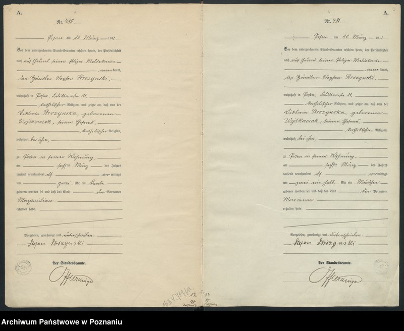 Obraz 4 z jednostki "Księga miejscowa urodzeń tom II [Rejestr główny urodzeń]"