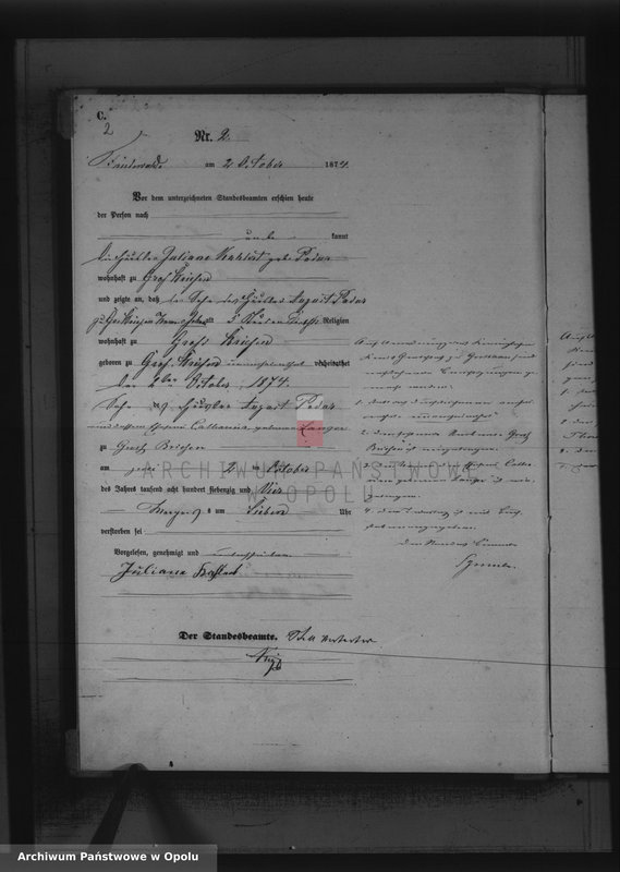 image.from.unit.number "Księga [Zgonów] Skoroszyce 1874"