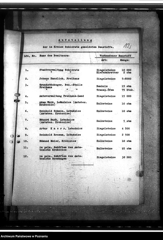 Obraz 16 z jednostki "Beschlagnahme von Baustoffen"