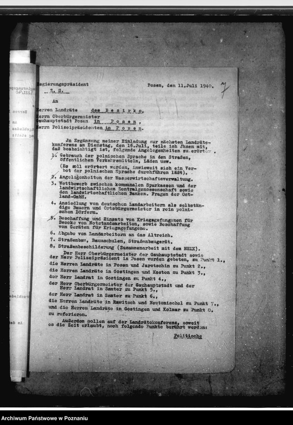 Obraz 11 z jednostki "Konferencje z landratami - korespondencja, porządki obrad"