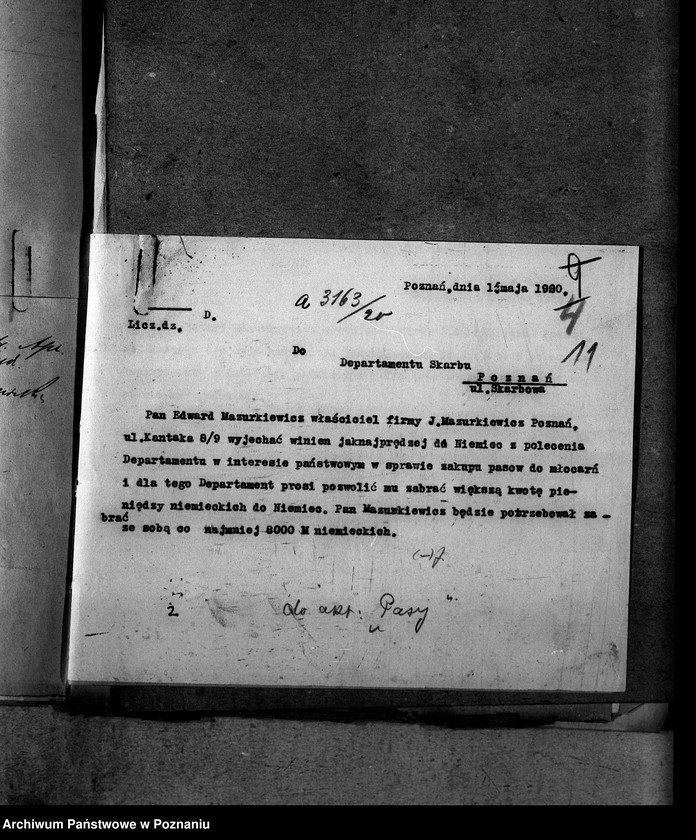 Obraz 15 z jednostki "Sprawy szczegółowo-administracyjne Pasy zapędne"