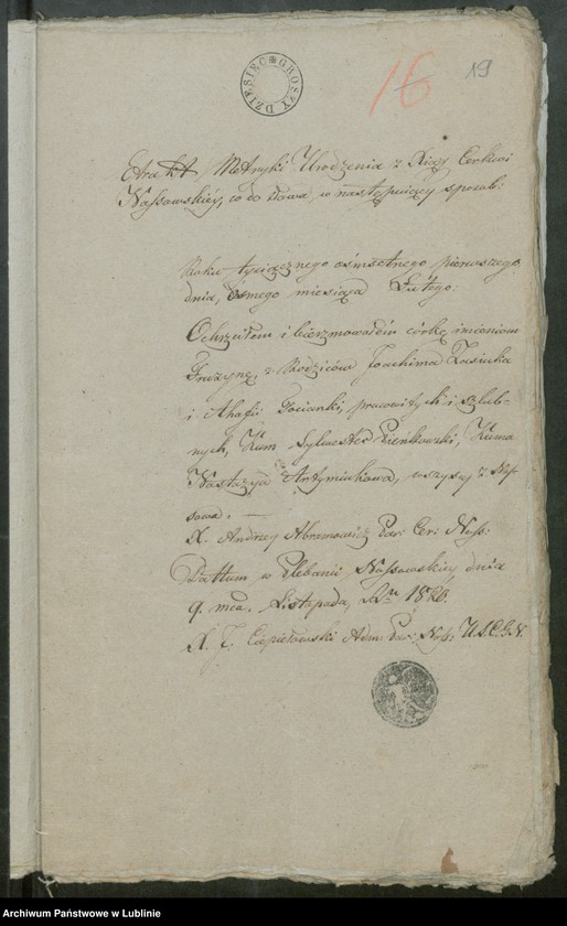 image.from.unit.number "Alegaty do ksiąg urodzeń, zapowiedzi, małżeństw i zgonów z lat 1819 - 1821"