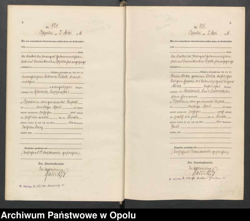 image.from.unit.number "Urząd stanu Cywilnego Opole Księga Urodzeń Rok 1916 396-793 t.2"