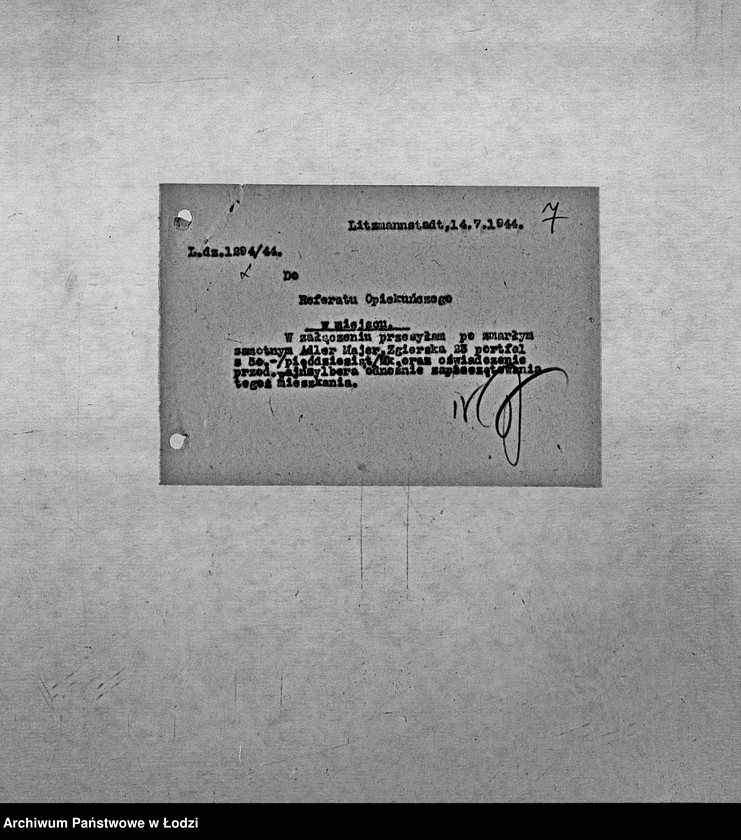 Obraz 10 z jednostki "[Korespondencja z Referatem Opiekuńczym, głównie w sprawach spadków po zmarłych]"