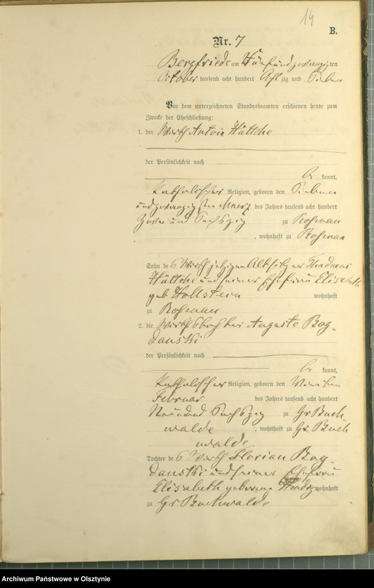 image.from.unit.number "Heiraths-Haupt-Register Nr 1 - 11"