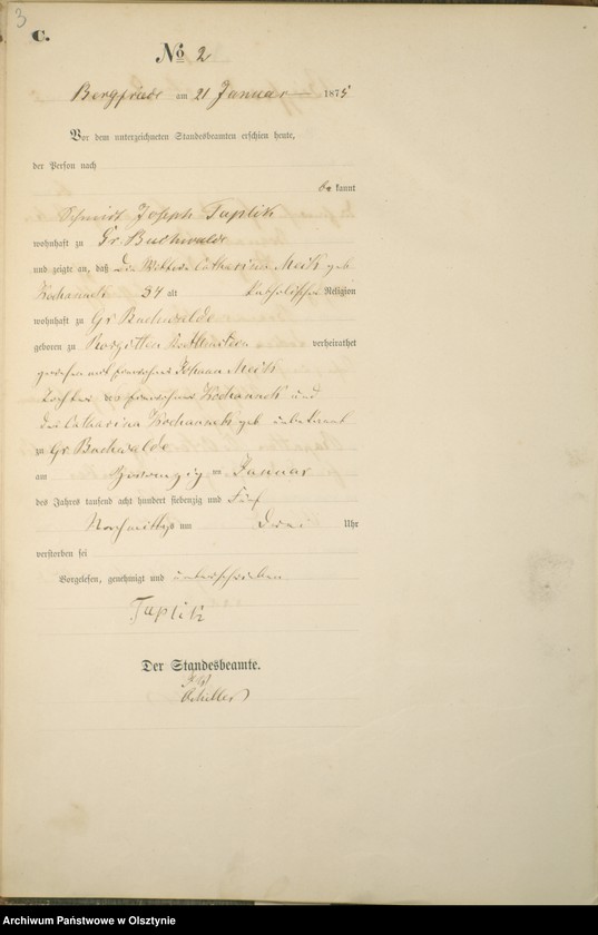 image.from.unit.number "Haupt-Sterbe-Register Nr 1 - 41"