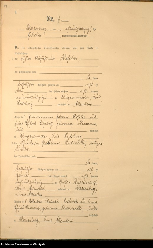 image.from.unit.number "Heiraths-Haupt-Register Nr 1 - 23"