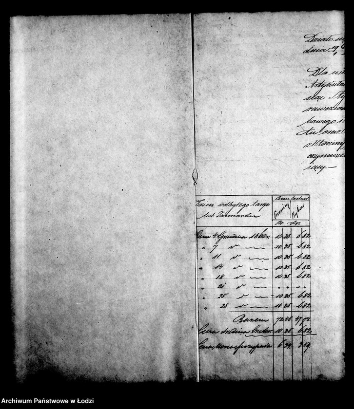 Obraz 5 z jednostki "Księga ustanowionych taks miesięcznych na chleb, bułki i mięso w m. Łodzi 1861 roku"