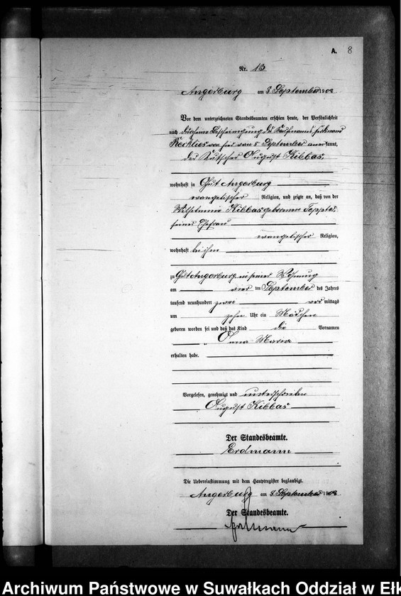 image.from.unit.number "Geburts-Neben-Register des Preussischen Standes-Amtes Kehlen Kreis Angerburg"