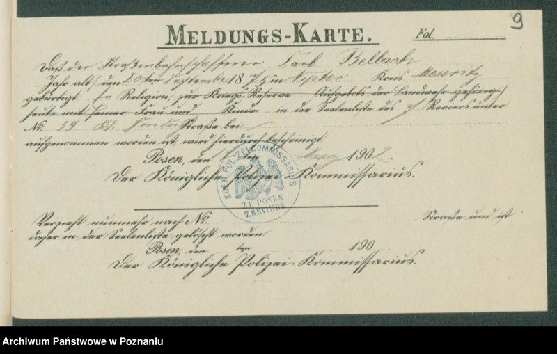 Obraz 11 z jednostki "[Dokumenty dostarczone przez narzeczonych do zawarcia związku małżeńskiego za 1902 rok. Tom V]"