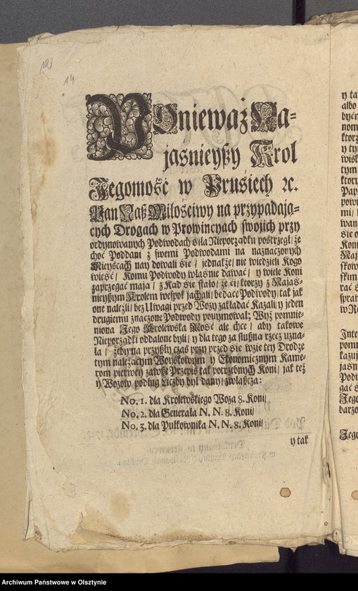 image.from.unit.number "Königliche Edikte, Patente usw. [Rozporządzenia królewskie]"