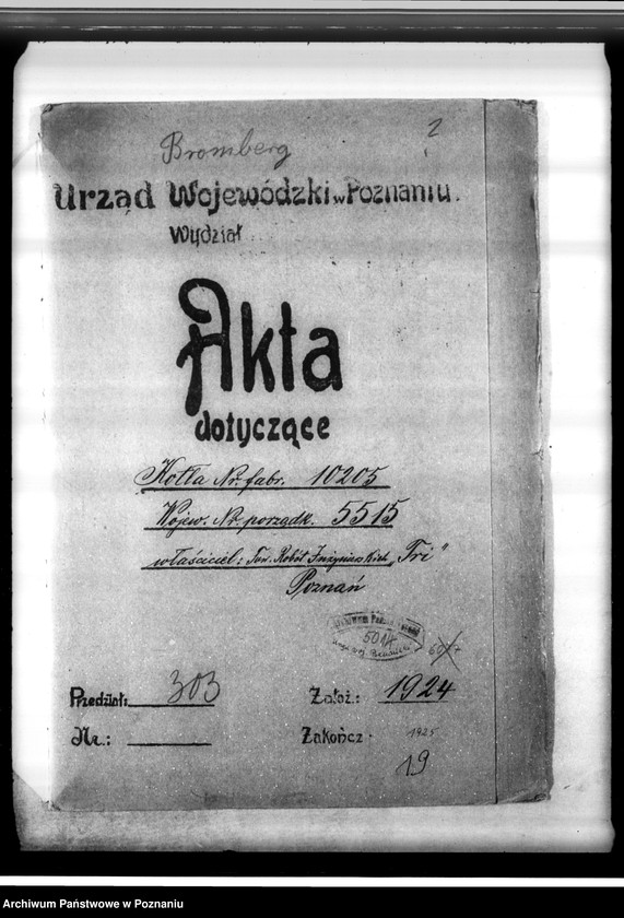 Obraz 4 z jednostki "Towarzystwo robót inżynieryjnych "Tri" w Poznaniu nr fabryczny kotła 10205 nr porz. 5515"