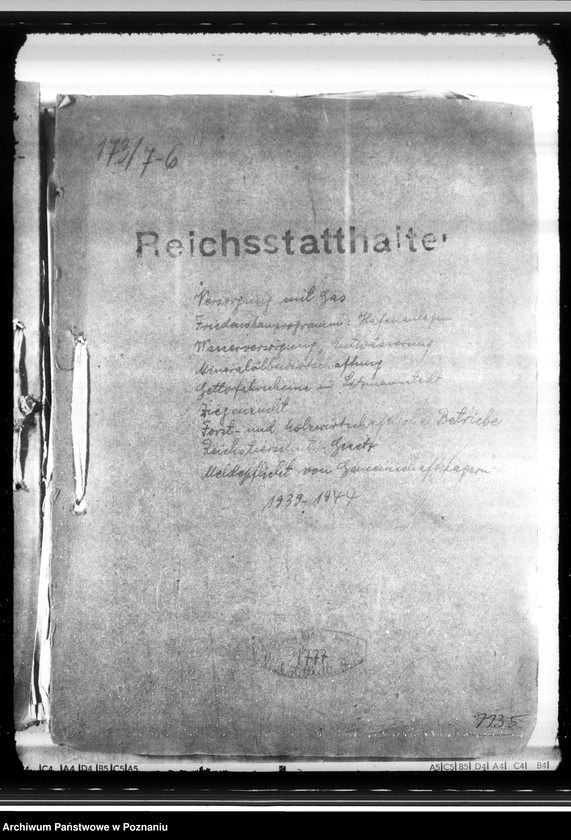Obraz 4 z jednostki "Versorgung mit Gas. Friedensbau- Programm. Hafenanlagen. Wasserversorgung. Entwässerung. Mineralölbewirtschaftung. Gettofahrscheine"