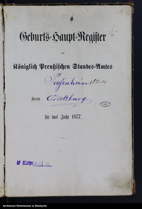 Obraz 3 z jednostki "Geburts-Haupt-Register Nr 1 - 78"