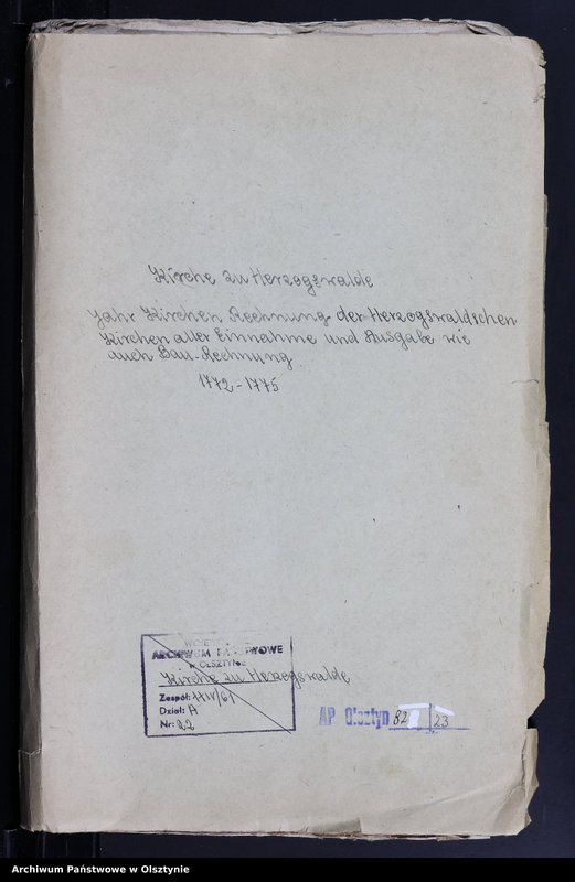image.from.unit.number "Jahr Kirchen Rechnung der Herzogswaldschen Kirchen aller Einnahme und Ausgabe wie auch Bau-Rechnung"
