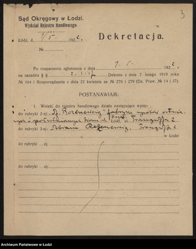 Obraz 5 z jednostki "Abram Rosencwajg- fabryka wyrobów wełnianych i półwełnianych"