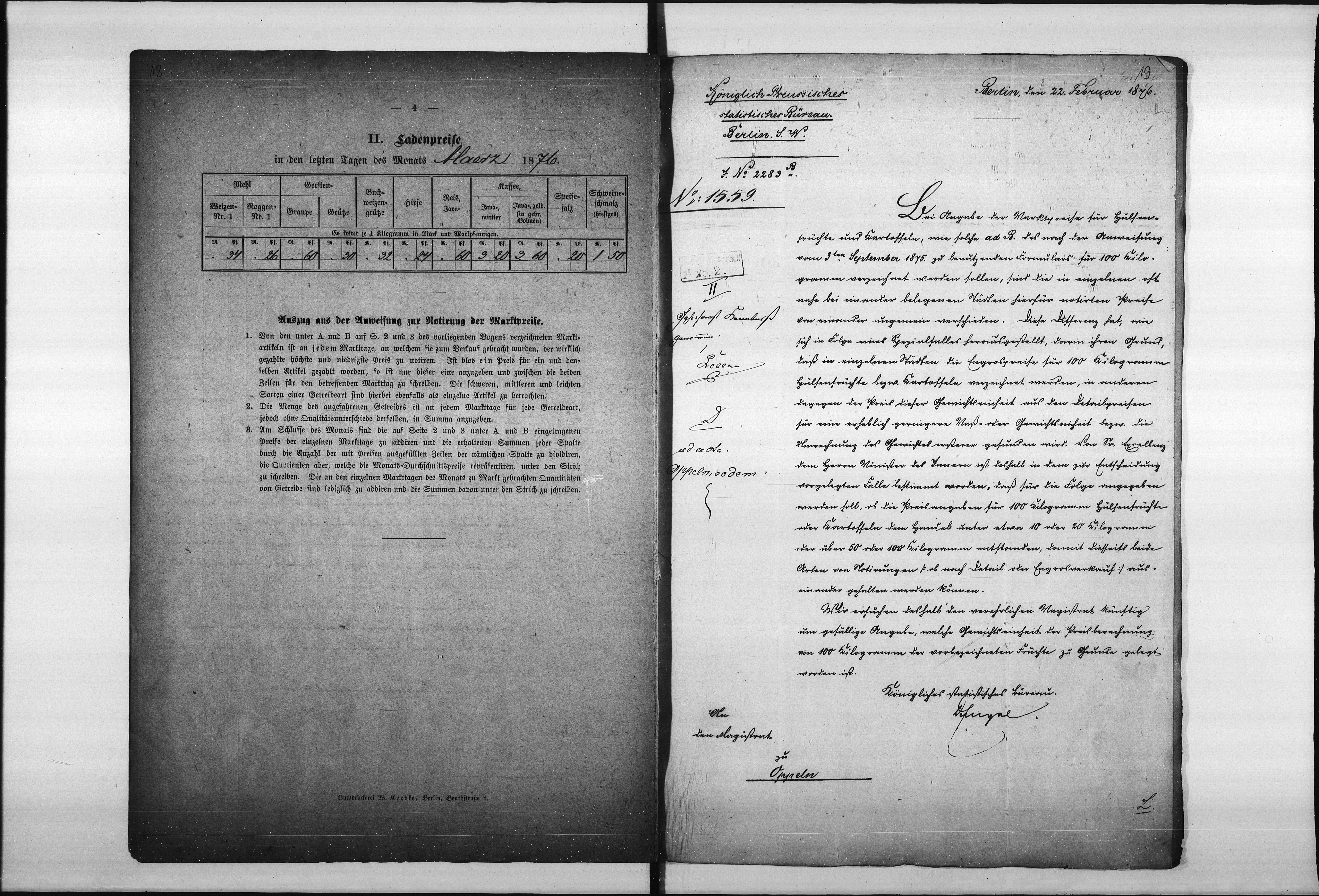 Obraz 15 z jednostki "Acta des Magistrats zu Oppeln betreffend Marktpreis-Tabellen"