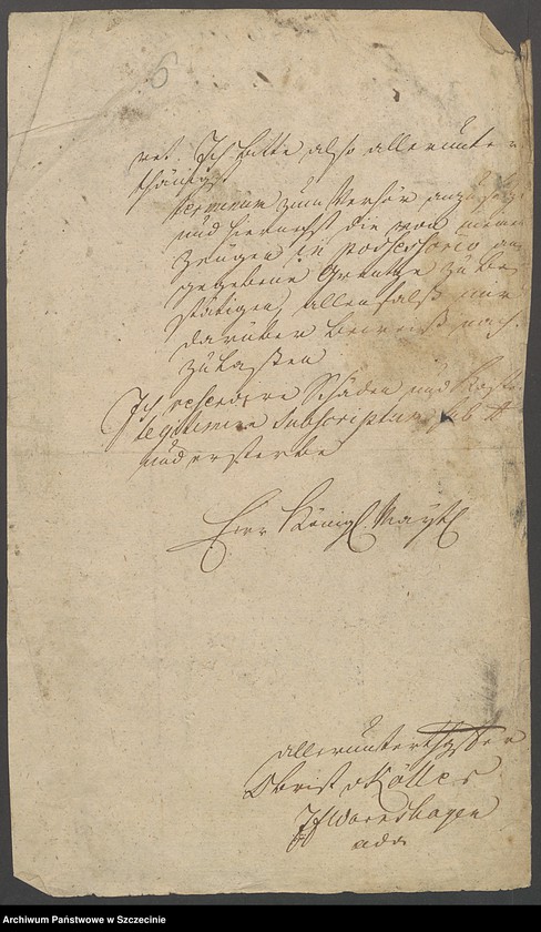 image.from.unit.number "Dompropst Friedrich v[on] Willich contra Obrist Ludwig v[on] Koeller auf Goerke [Górki (Pomorskie)] in po finium."