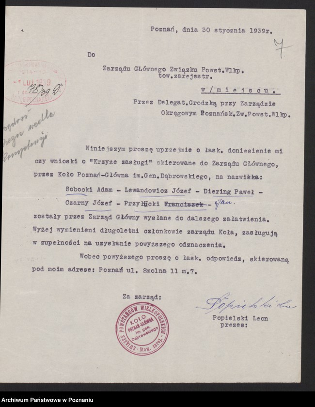 Obraz 10 z jednostki "Poznań - Główna im. gen. Dąbrowskiego akta koła."