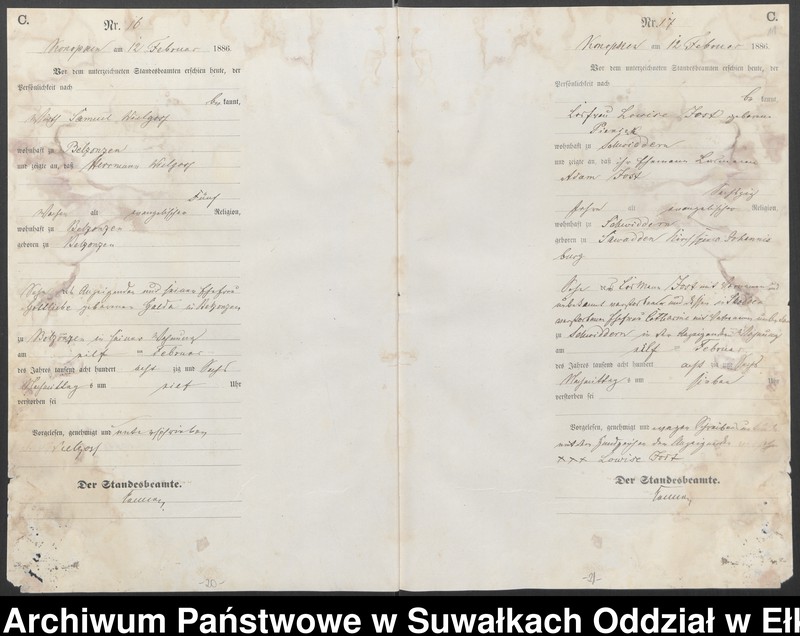 image.from.unit.number "Sterbe-Haupt-Register des Königlichen Preussischen Standes-Amtes Belzonzen Kreis Johannisburg"