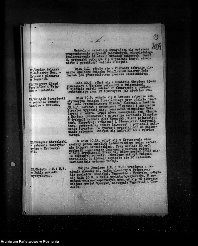 Obraz 17 z jednostki "Sprawozdania sytuacyjne tygodniowe za czas od 28 września do dnia 1 listopada 1928 r."