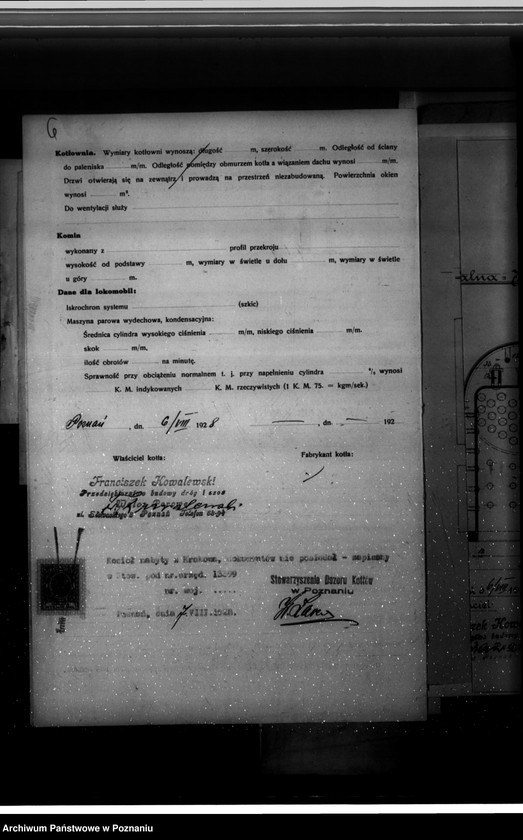 Obraz 10 z jednostki "Przedsiębiorstwo budowy dróg i szos Fr. Kowalewskiego Poznań nr woj. kotła 6191"