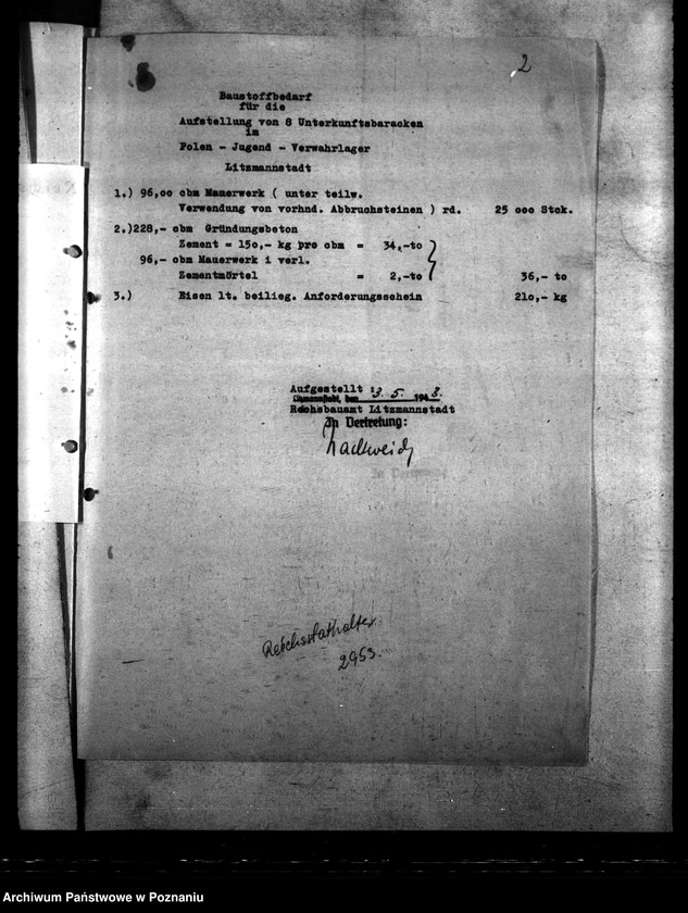 Obraz 6 z jednostki "Aufstellung von Baracken im Polenjugendverwahrlager Litzmannstadt (Łódź)"