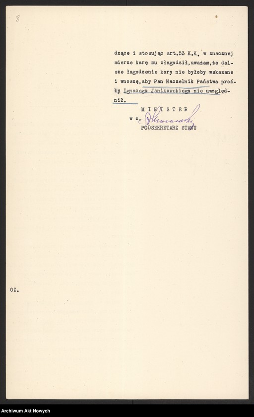 image.from.unit.number "Ułaskawienia z b. Kongresówki - nieuwzględnione, ale najczęściej objęte amnestią, dotyczące zabójstw, pobicia, kradzieży, oszustwa, spraw mieszkaniowych, gorzelnictwa, zniesławienia, zniewagi duchowieństwa i obrządków kościoła rzymsko - katolickiego, wykroczeń funkcjonariusza policji, występowania przeciw służbie wojskowej oraz powtarzania w czasie odwrotu wojska polskiego rzekomych wieści o jego klęskach"