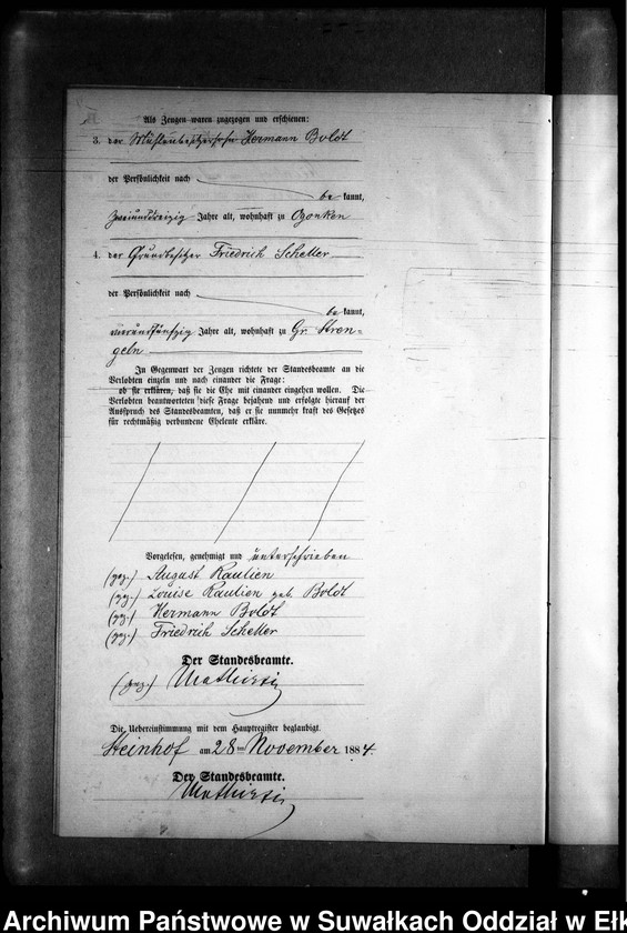 image.from.unit.number "Heiraths-Neben-Register des Preussischen Standes-Amtes Gr. Strengeln Kreis Angerburg"