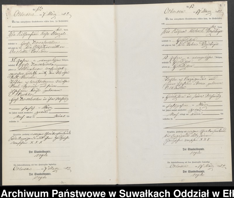 image.from.unit.number "Sterbe-Neben-Register des Preussischen Standes-Amtes Orlowen Kreis Lötzen"