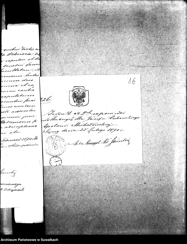 Obraz 20 z jednostki "Dokumenta k Aktom brakosočetavšichsja Prichoda Vigry v 1870 godu"