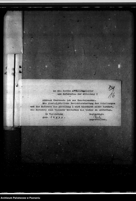 Obraz 19 z jednostki "Lageberichte - korespondencja i wytyczne w sprawie sporządzania sprawozdań z działalności landratów i wydziałów urzędu namiestnika"