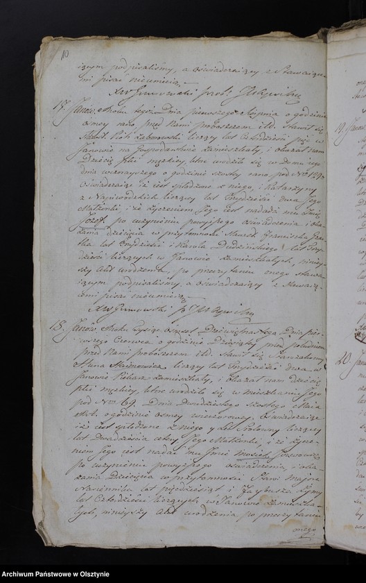 image.from.unit.number "Duplikat. Akta Urodzenia, Zeyścia, Zapowiedzi i Małżeństw wraz z Annexami Gminy Janow od dnia 1 Maja do dnia 30 Kwiet[nia] Roku 1819/20"