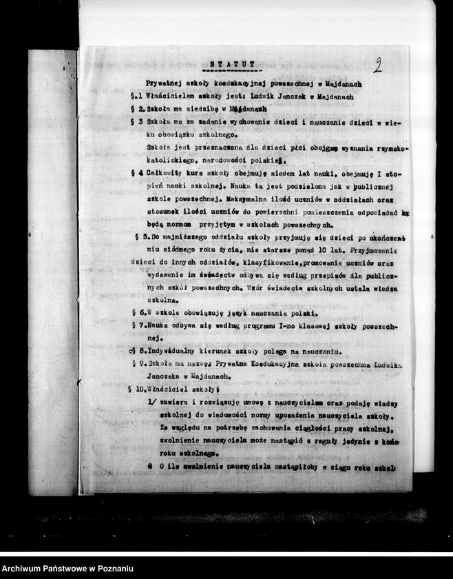 Obraz 6 z jednostki "Prywatna Szkoła Powszechna Ludwika Jańczaka w Majdanach"