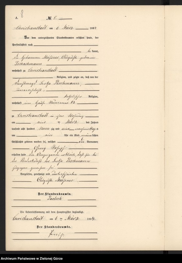 image.from.unit.number "Geburts-Neben-Register im Standes-Amt Christianstadt Kreis Sorau 1894"