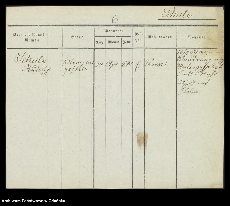 image.from.unit.number "Karty meldunkowe: Schulz Rudolf -Schuntermann"