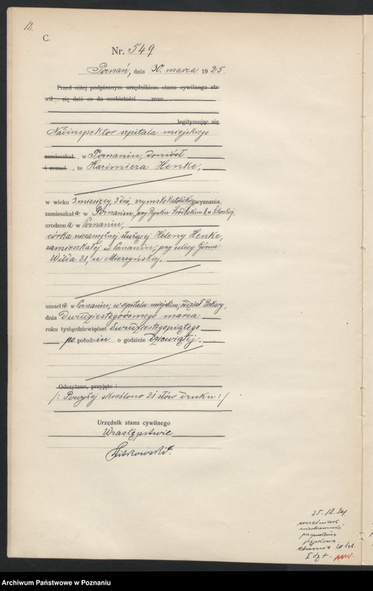 Obraz 14 z jednostki "Księga miejscowa zgonów tom II [Rejestr główny zgonów]"