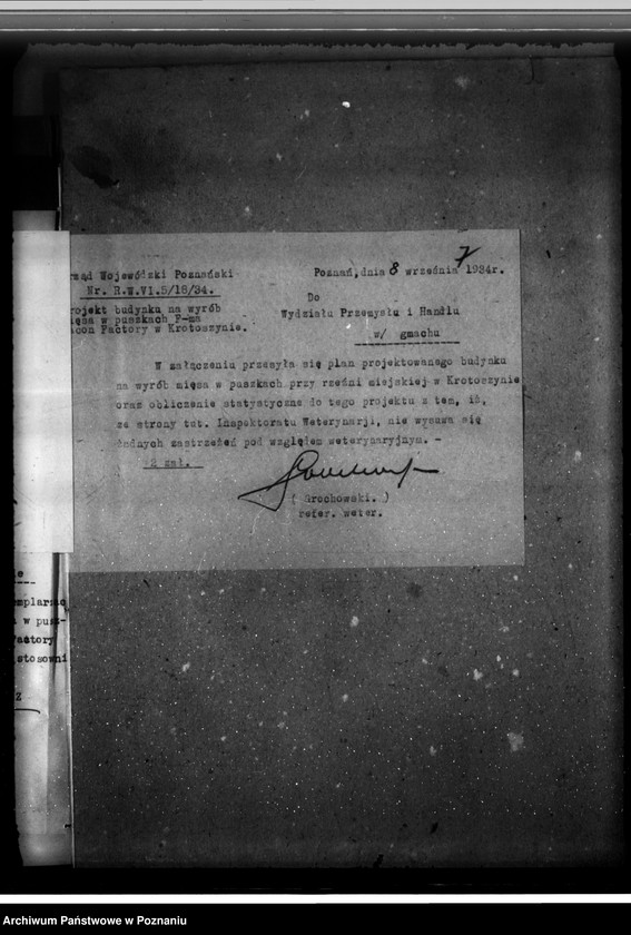 Obraz 11 z jednostki "Zatwierdzenie zakładu przemysłowego /Rzeźnia Miejska/ w Krotoszynie"