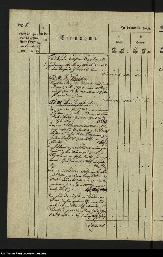 Obraz 7 z jednostki "[Kämmereikassenechnung der Mediatstadt Lissa]"