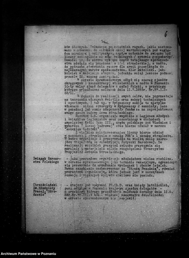 Obraz 10 z jednostki "Sprawozdanie kwartalne z życia polskich legalnych stowarzyszeń i związków za okres od 1 lipca do 31 grudnia 1933 r."