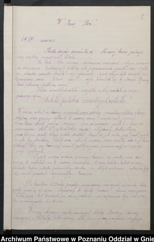 Obraz 3 z kolekcji "Repolonizacja szkolnictwa wielkopolskiego w okresie 1918 – 1919111"