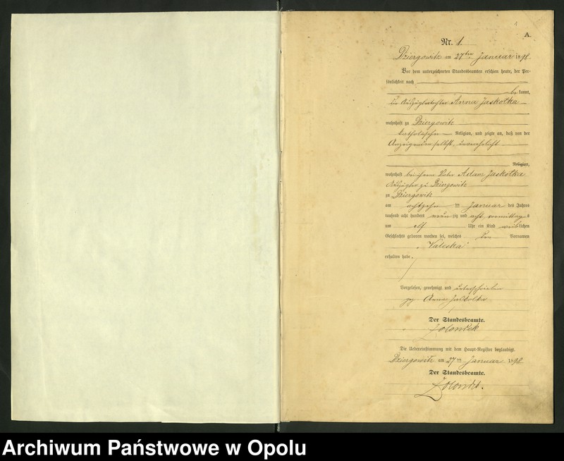 Obraz z jednostki "Urząd Stanu Cywilnego Dziergowice Księga urodzeń rok 1898-99"